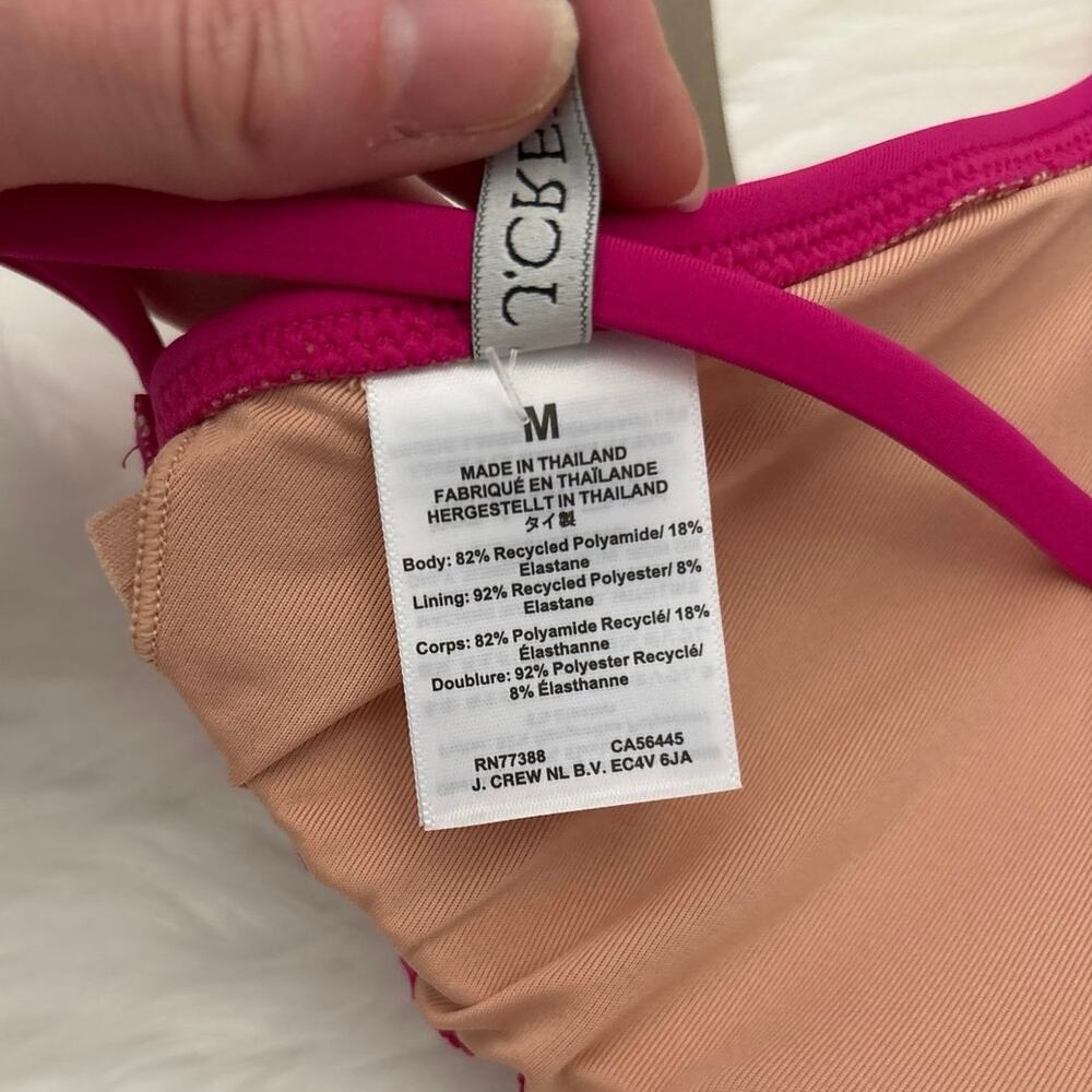 J. Crew NWT Heritage Triangle Bikini Top Radiant Fuschia Size Medium - Picture 7 of 7